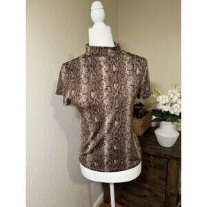 Olivia Rae SNAKE PRINT Blouse Size L